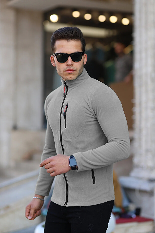 Men's Polar Cold-Resistant Standard-Fit 3-Pocket Non-Pilling Men's Fleece Cardigan