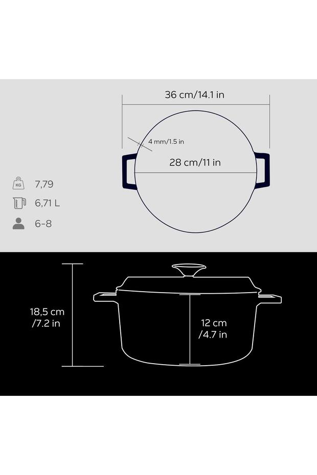 وعاء دائري مصبوبقطر عصري (قطر) 28 سم - 5