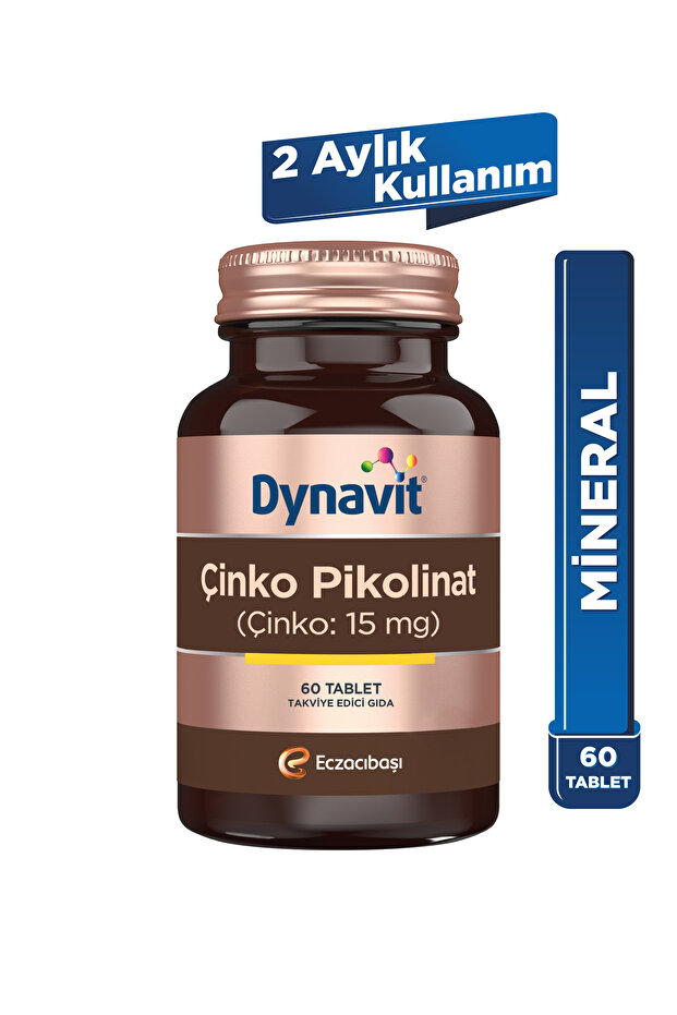 Çinko Pikolinat 15mg 60 Tablet - Saç & Cilt & Tırnak & Bağışıklık - Zinc Picolinate - 1