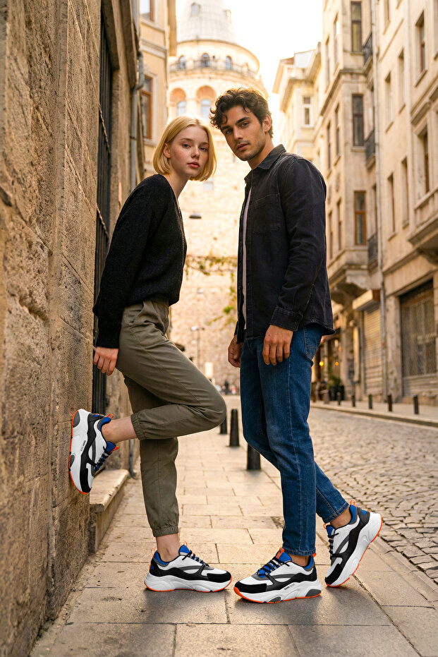 Bílo modré unisex tenisky - 6