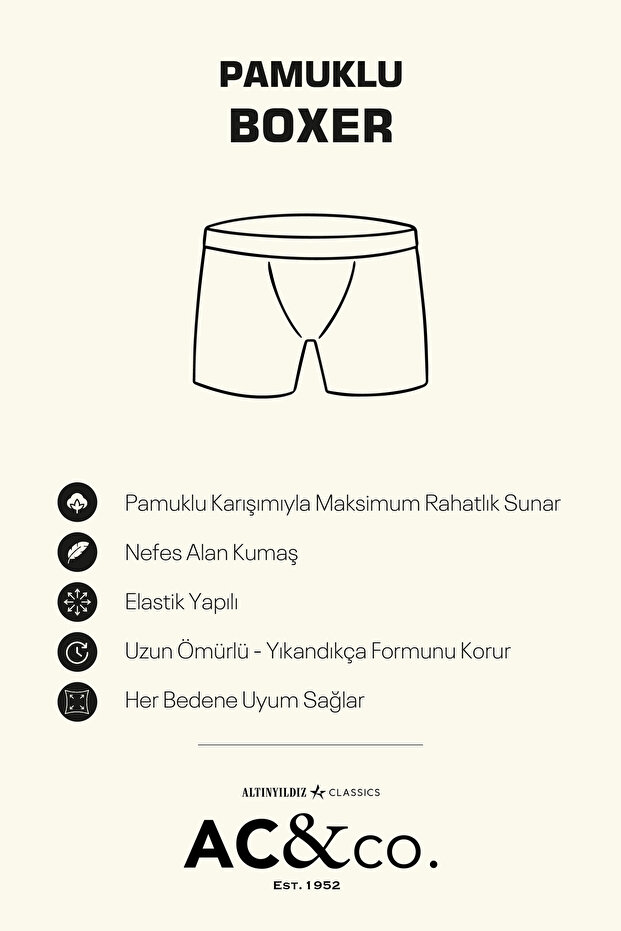 Erkek Premium Pamuklu Siyah 5'li Esnek Boxer Paketi (Damat Bohçası) Çeyiz Seti - 2