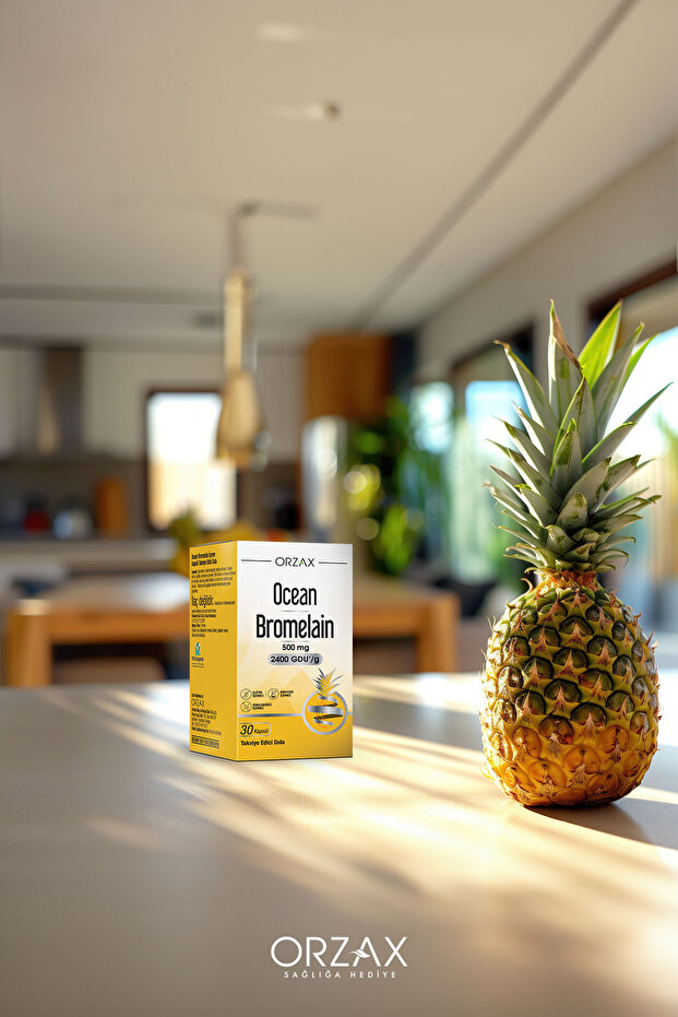 Bromelain 500 Mg Takviye Edici Gıda (Ananas Ekstresi - 2400 GDU / g Bromelain İçerir) 30 Kapsül - 4