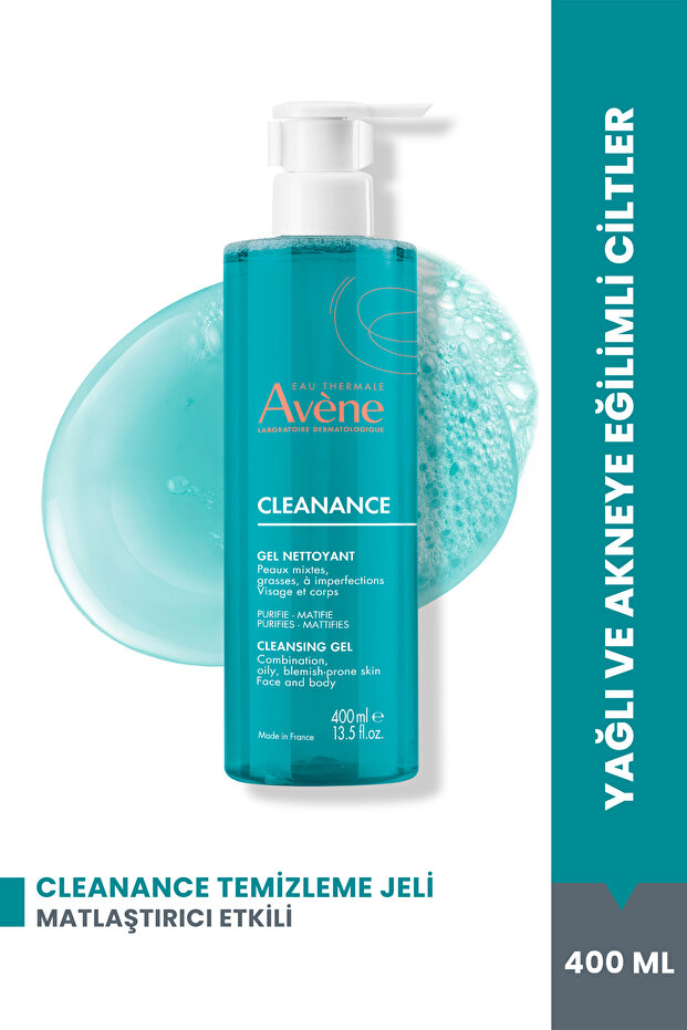 Avene Cleanance Yağlı ve Akneye Eğilimli Ciltler için Matlaştırıcı Yüz Temizleme Jeli 400 ml