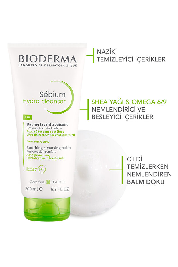 Sebium Hydra Cleanser Akne Eğilimli Hassas Ciltler İçin Balm Doku Yatıştırıcı Temizleme Jeli 200ml - 4