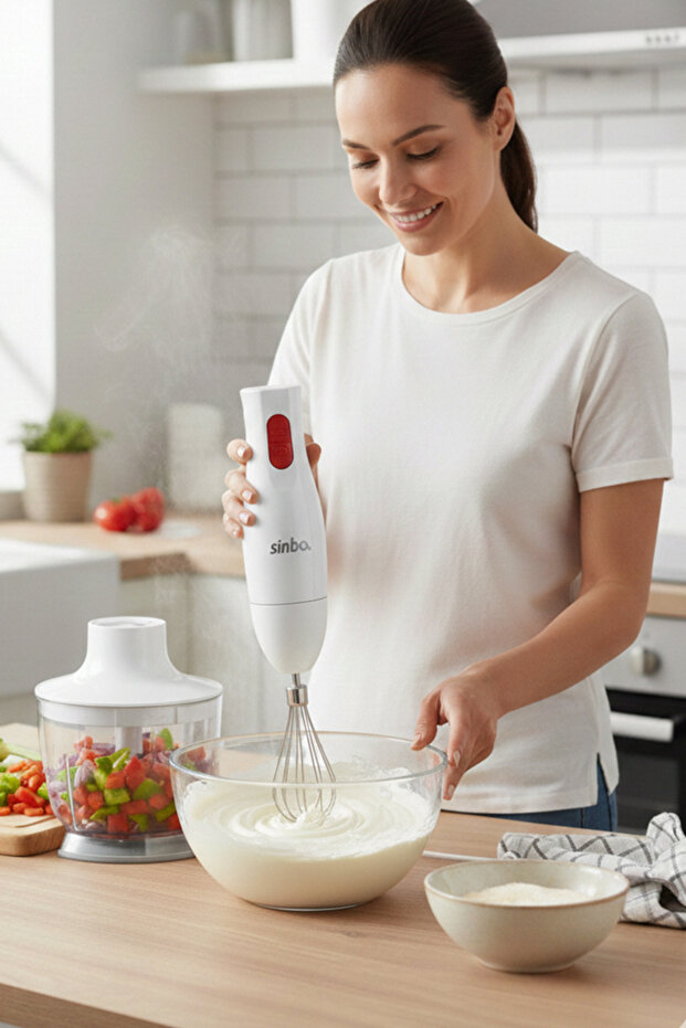 SHB 3182 Kablolu El Blender Seti 350W Güç 600 Ml Kapasite - 3