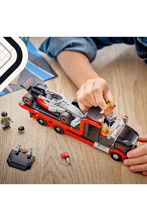 ® City Audi F1® Yarış Arabalı F1® Sergileme Kamyonu 60493 – 7 Yaş ve Üzeri Çocuklar için Oyuncak Yapım Seti (508 Parça) - 5