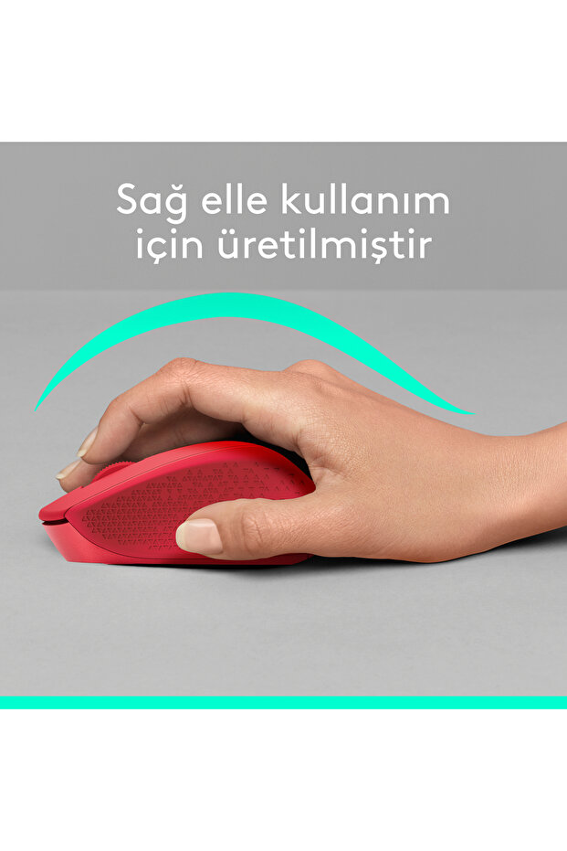 M330 Sessiz Kablosuz Optik Mouse, Kırmızı 910-004911 - 4