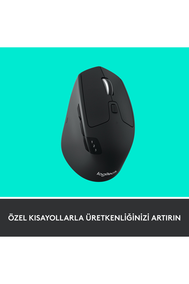M720 Triathlon 1000 DPI Çoklu Cihaz Özellikli Kablosuz Mouse, Siyah 910-004791 - 4