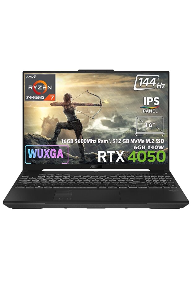 TUF A16 FA607NUG-RL125-Gaming AMD Ryzen 7 7445HS 16GB 512GB SSD RTX 4050 6GB 16" FHD+ WUXGA IPS Fdos - 1