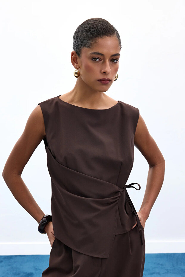 Lena Bluz - Kahve - 4