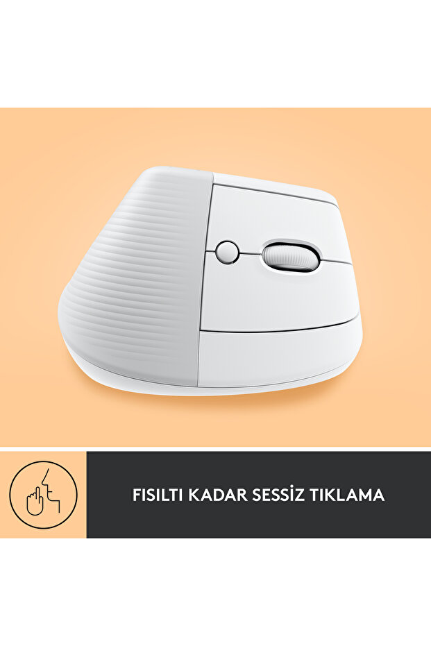 Lift Sessiz Kablosuz Ergonomik Dikey Mouse, Beyaz 910-006475 - 8