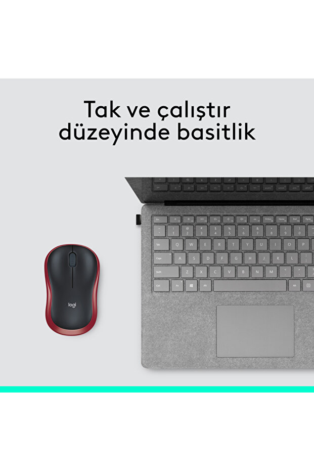 M185 USB Alıcılı Kompakt Kablosuz Mouse, Kırmızı 910-002237 - 9