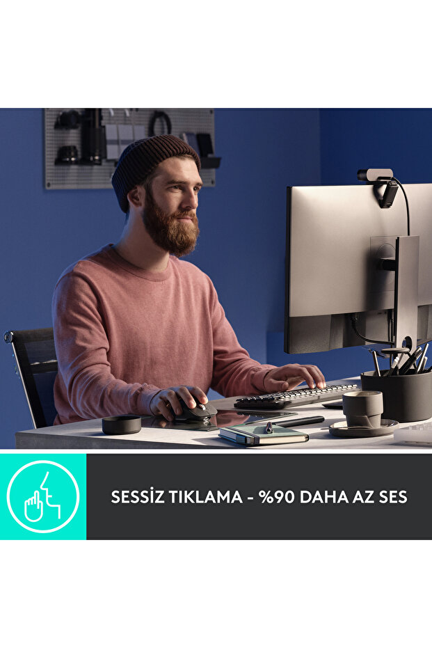 MX Master 3S Performans 8000 DPI Optik Sensörlü Sessiz Kablosuz Mouse, Beyaz 910-006560 - 4