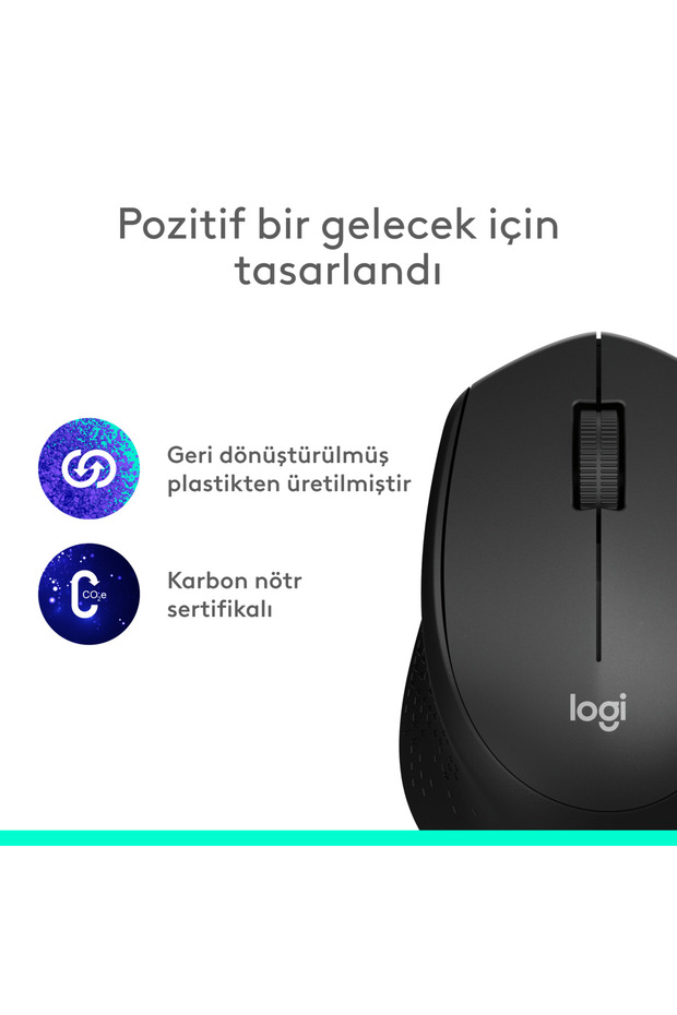 M280 Konforlu Kablosuz Optik Mouse, Siyah 910-004287 - 10