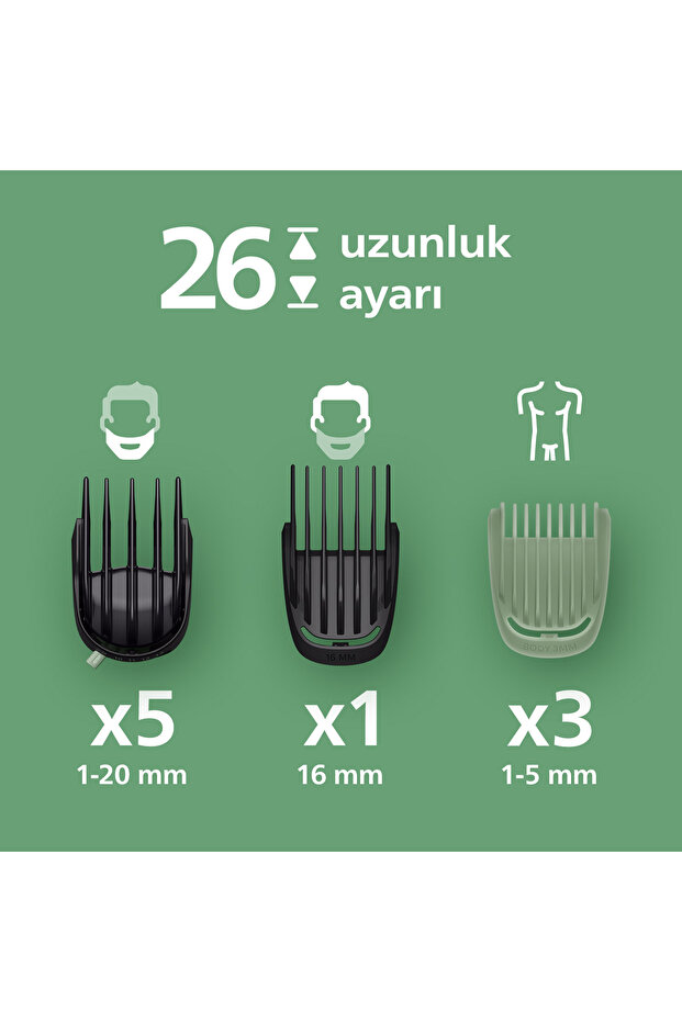 9000 Serisi 16in1, Erkek Bakım Seti, Yüz/Saç/Vücut Tıraş Makinesi, Islak /Kuru Kullanım, MG9532/15 - 3