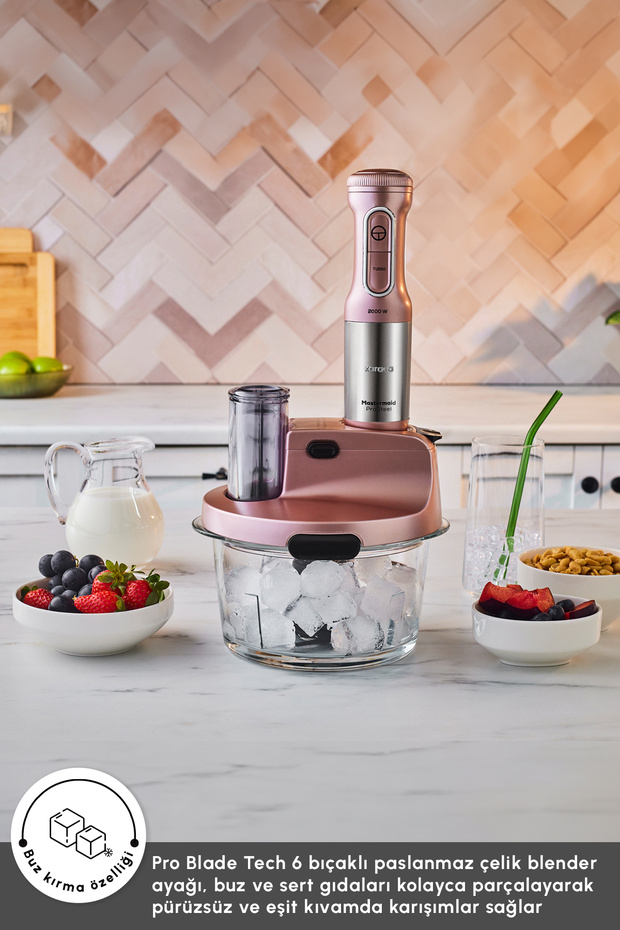 Mastermaid Prosteel Cam Mutfak Robotu Uzun Blender Ayaklı 6 Bıçaklı 2500 W Rosegold - 6