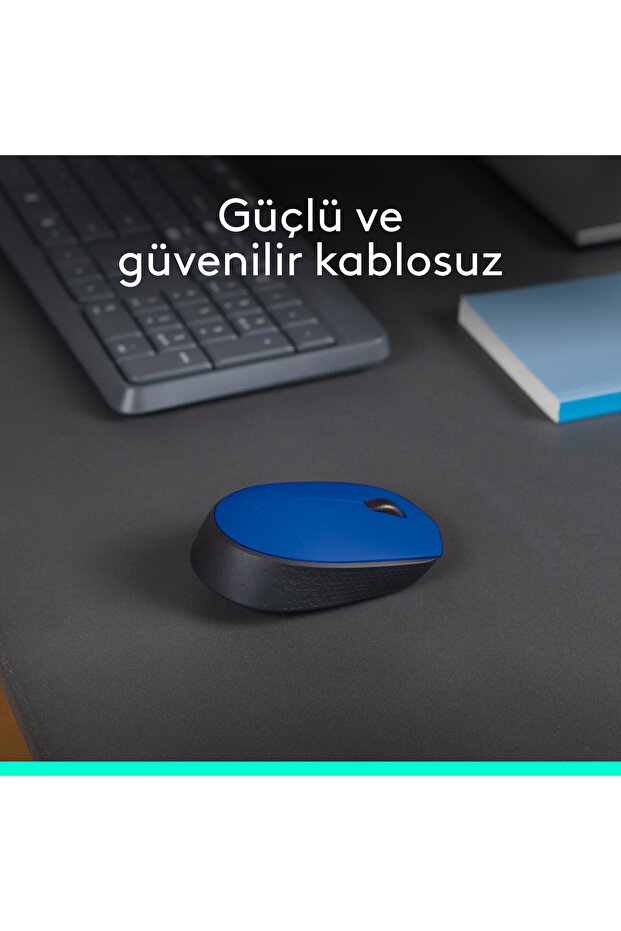 ماوس كمبيوتر USB لاسلكي مدمج M171 باللون الأزرق 910- 004640 - 2