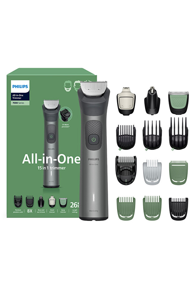 7000 Serisi 15in1, Erkek Bakım Seti, Yüz/Saç/Vücut Tıraş Makinesi, Islak /Kuru Kullanım, MG7935/15