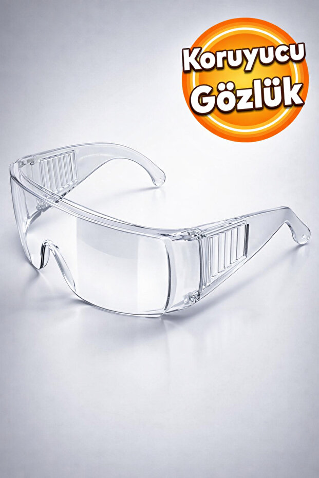 Badem10 İş Güvenlik Güvenliği Gözlüğü Laborant Laboratuvar Tam Koruyucu Gözlük S700 Major Şeffaf