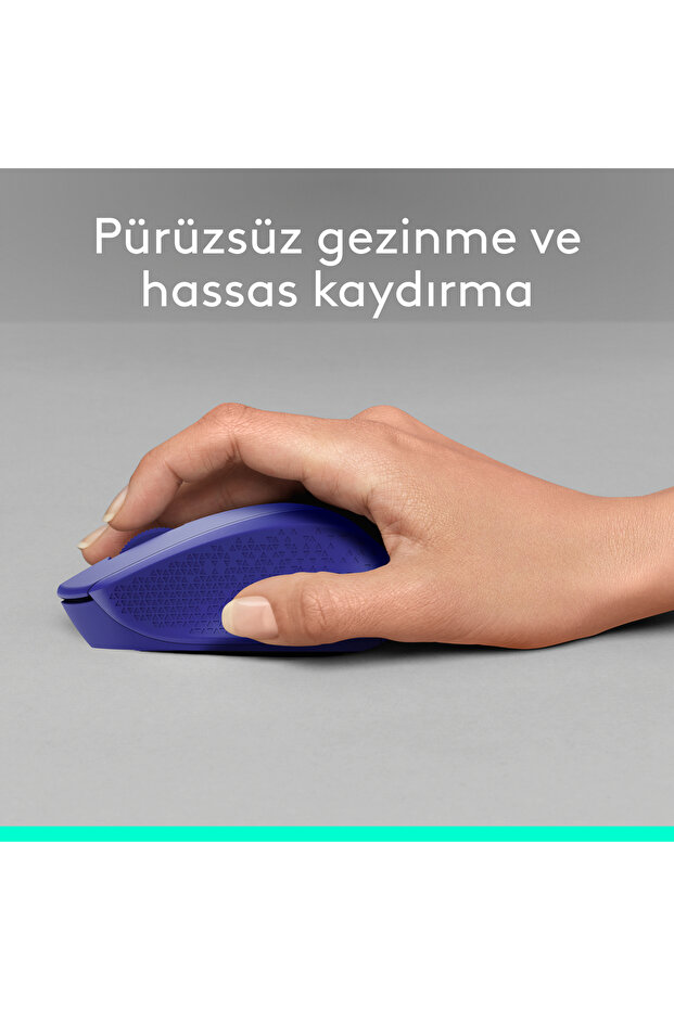 M330 Sessiz Kablosuz Optik Mouse, Mavi 910-004910 - 5