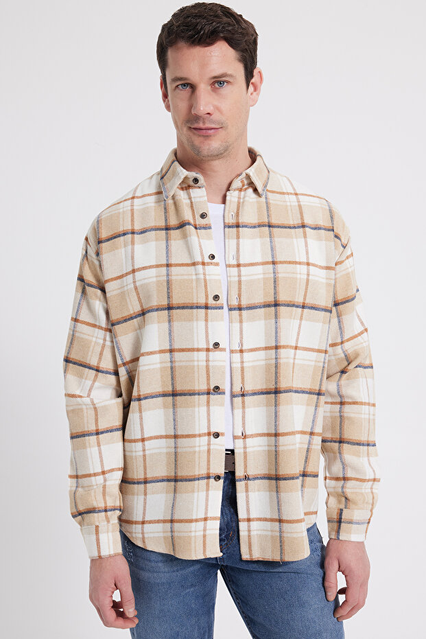 Men's Relax Fit Comfortable Cut Winter Plaid Lumberjack Shirt