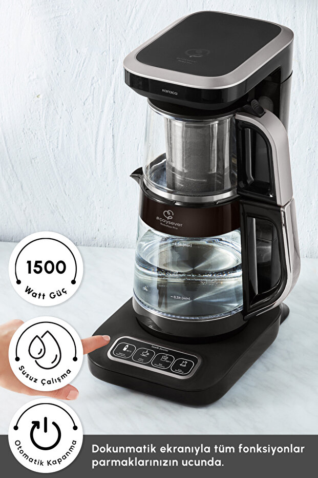 Çaysever Robotea Pro Connect 4 in 1 Konuşan Cam Çay Makinesi Silver - 5