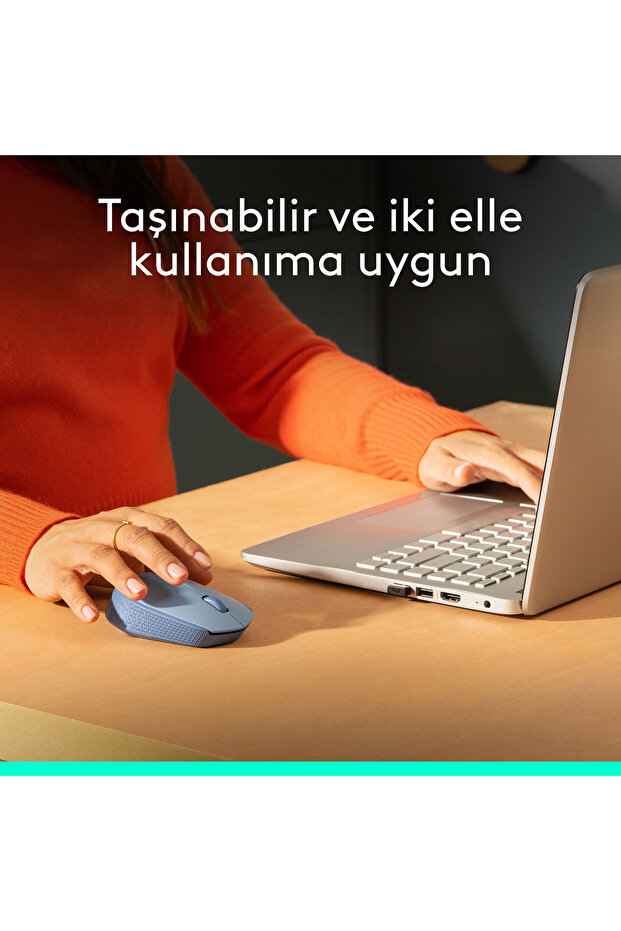 M171 USB Alıcılı Kablosuz Kompakt Mouse Açık Mavi 910-006866 - 4