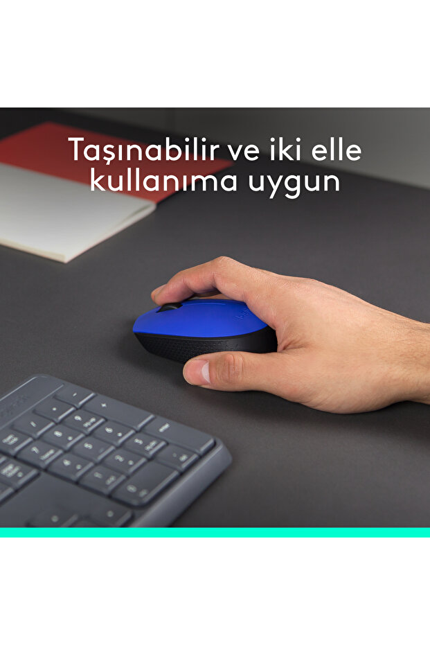 ماوس كمبيوتر USB لاسلكي مدمج M171 باللون الأزرق 910- 004640 - 3