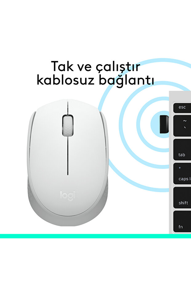 M171 USB Alıcılı Kablosuz Kompakt Mouse, Beyaz 910-006867 - 8