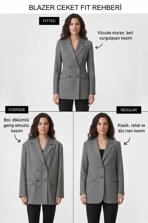 Siyah Kare Yaka Aksesuar Düğmeli Fitted/Vücuda Oturan Astarlı Blazer Ceket TWOSS26BC00009 - 3