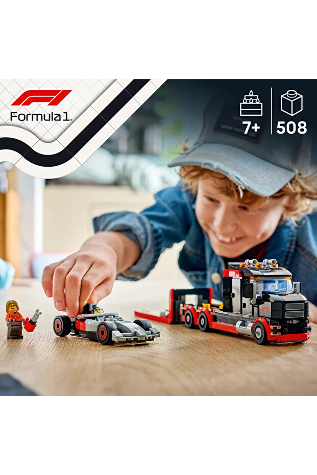 ® City Audi F1® Yarış Arabalı F1® Sergileme Kamyonu 60493 – 7 Yaş ve Üzeri Çocuklar için Oyuncak Yapım Seti (508 Parça) - 3