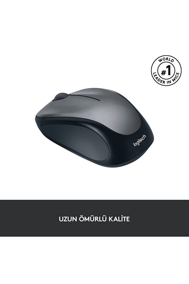 M235 800 DPI 3 Tuş Optik Kablosuz Mouse, Gri 910-002201 - 5