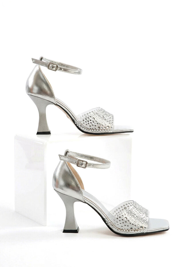 Silver Women's Classic Heeled Shoes 21368