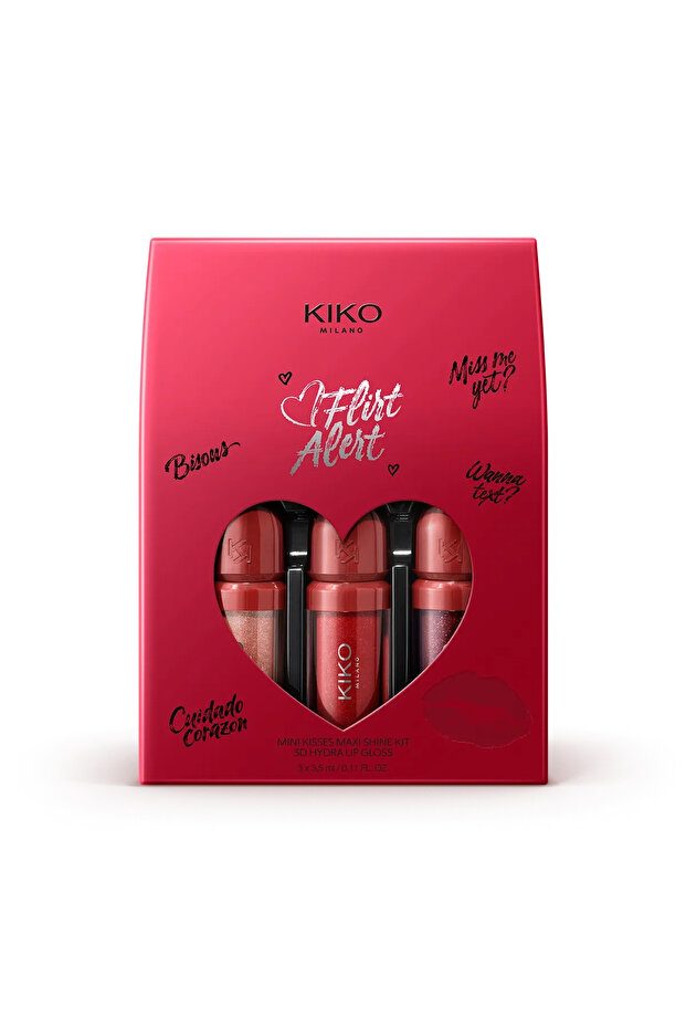 KIKO Makyaj Setleri - Flirt Alert Mini Kisses Maxi Shine Kit 3D Hydra Lip Gloss