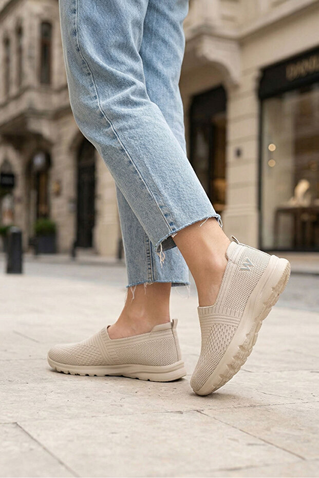 Bej Kadın Sneaker 21397 - 3