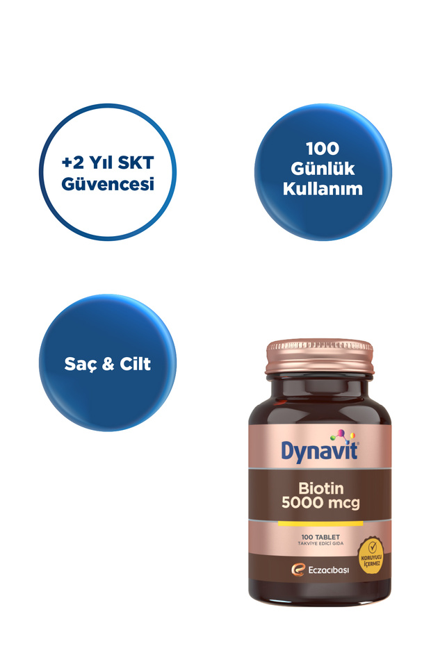 Biotin 5000 mcg 100 Tablet - Saç & Cilt - 3