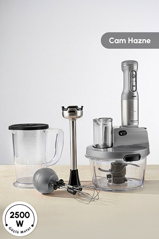 Mastermaid Prosteel Cam Mutfak Robotu Uzun Blender Ayaklı 6 Bıçaklı 2500 W Galaxy Grey - 2