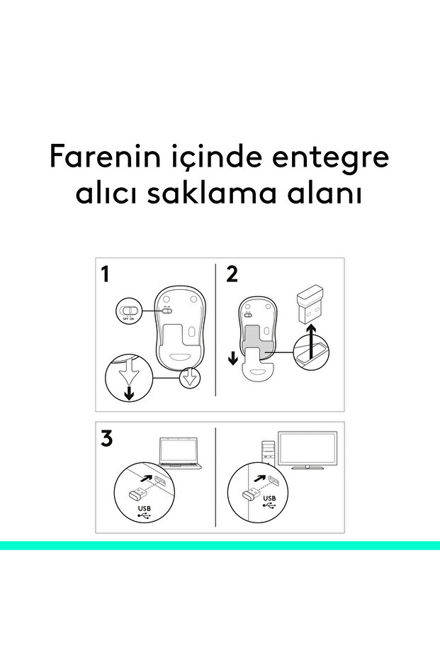 M185 USB Alıcılı Kompakt Kablosuz Mouse, Mavi 910-002236 - 11