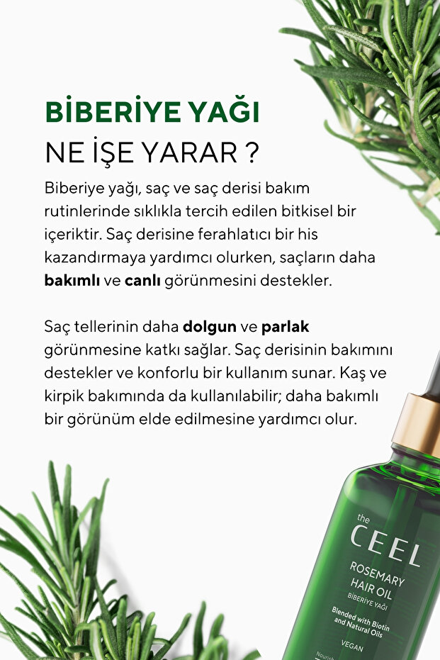 Biberiye Saç Yağı Complexi | Biotin, Hint Yağı, Vitamin E 50 ML - 6