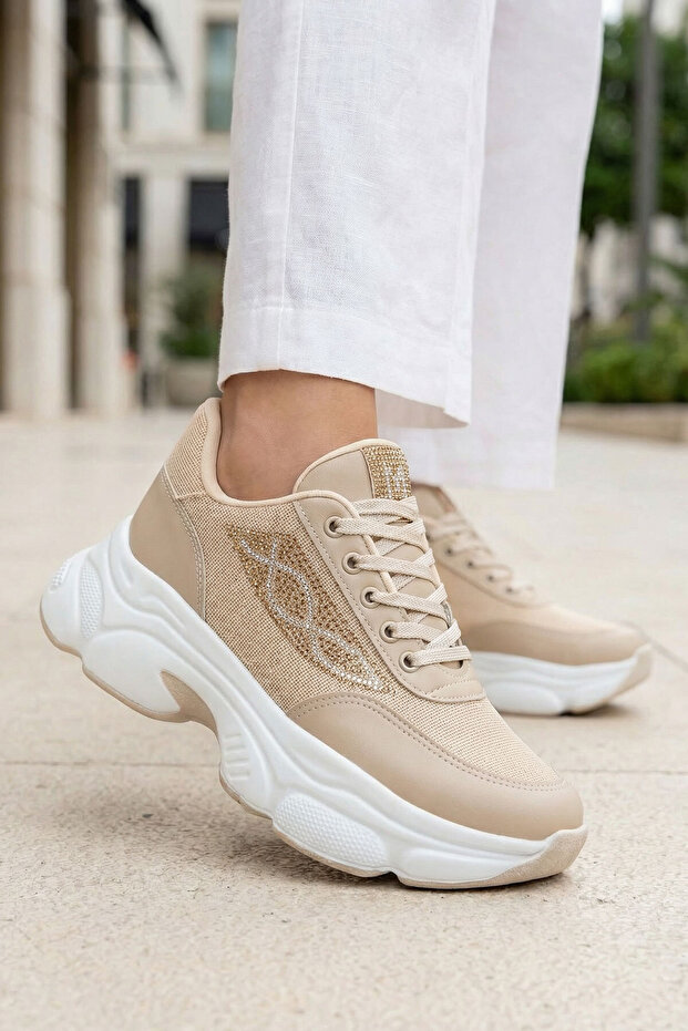 Beige Women's Sneaker 21374