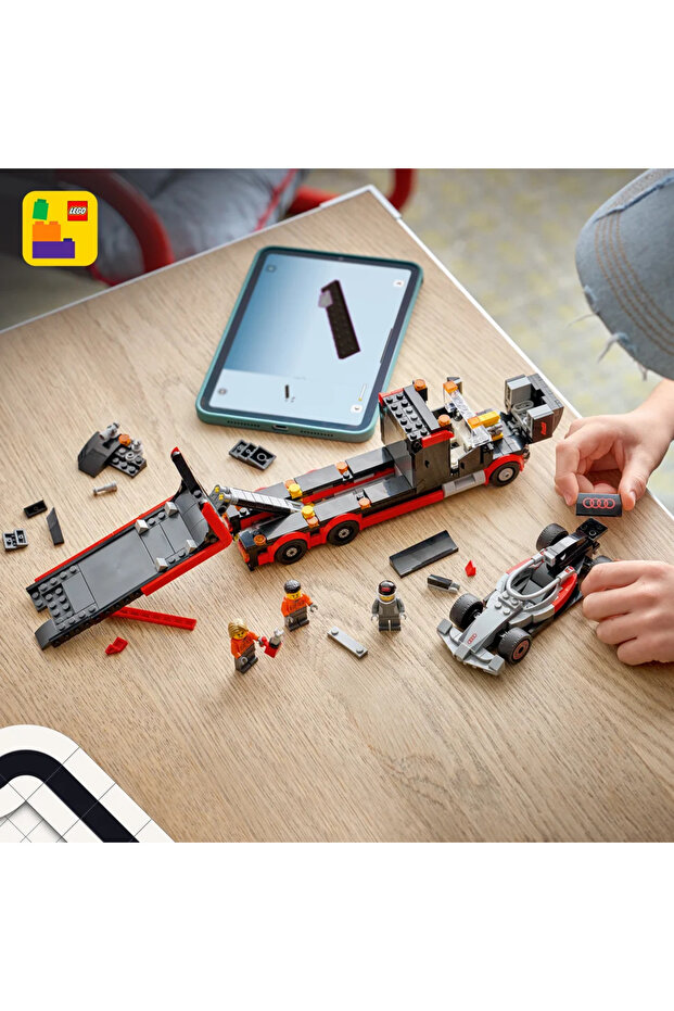® City Audi F1® Yarış Arabalı F1® Sergileme Kamyonu 60493 – 7 Yaş ve Üzeri Çocuklar için Oyuncak Yapım Seti (508 Parça) - 11