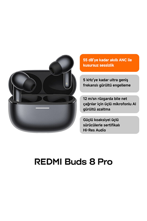 Redmi Buds 8 Pro Siyah Bluetooth Kulakiçi Kulaklık TWS - ANC BT 5.4 (Xiaomi TR Garantili) - 3