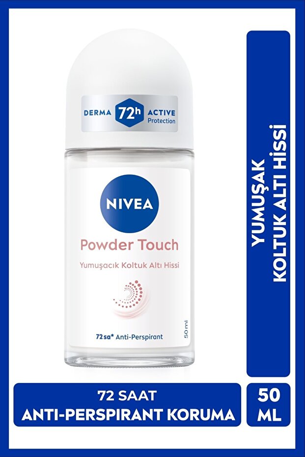 Kadın Roll-on Deodorant Powder Touch 50ml, 72 Saat Anti-perspirant Koruma, Yumuşak Koltuk Altı Hissi - 1