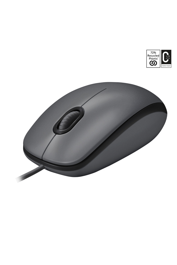 M100 Kablolu 1000 DPI USB Mouse, Siyah 910-006652 - 1