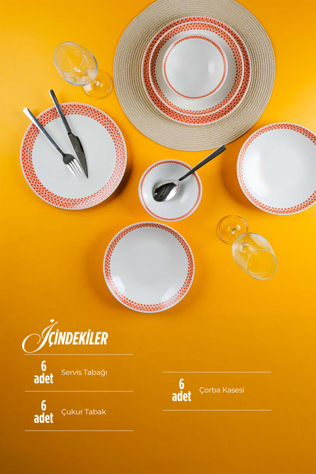 Ruby Red 18 Parça 6 Kişilik Yemek Takımı - 2