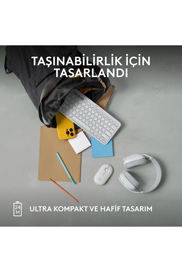 M350s Pebble 2 Bluetooth Kablosuz Sessiz Kompakt Mouse, Beyaz 910-007013 - 8