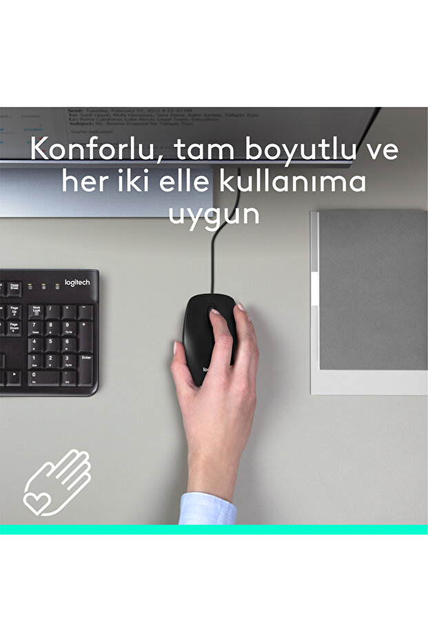 M90 USB Optik Kablolu Mouse, Siyah 910-001793 - 4