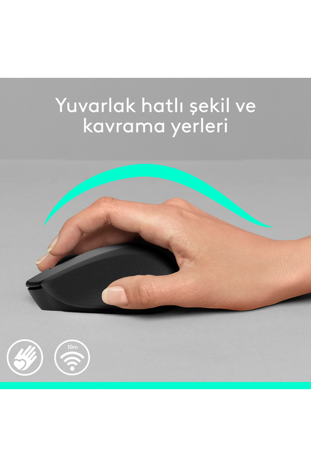 M280 Konforlu Kablosuz Optik Mouse, Siyah 910-004287 - 4