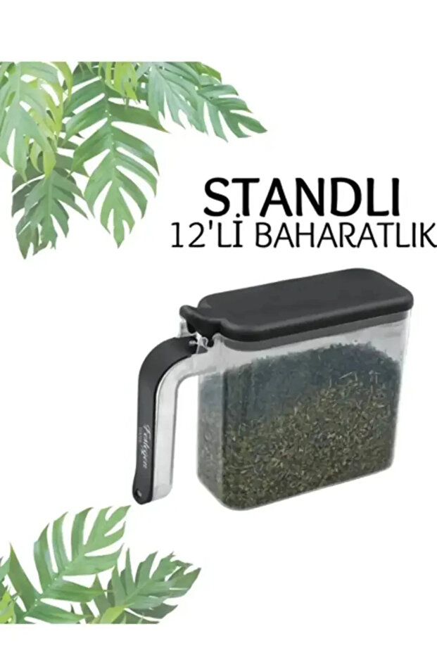 9 Spice Rack Set (Black-White) - 3