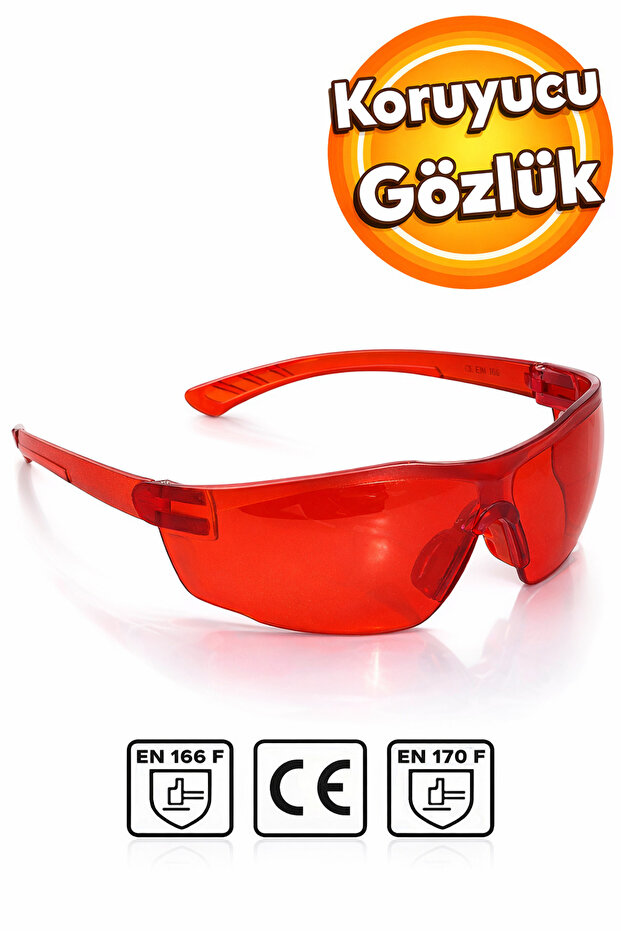 Badem10 Lazer Epilasyon Estetisyen Koruyucu Gözlük Kırmızı Güvenlik Güvenliği Gözlüğü